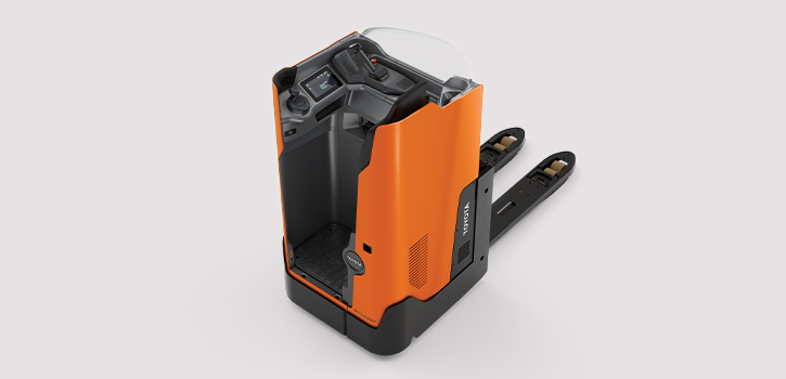 Toyota BT Levio stand-in LSI powered pallet truck built around the operator